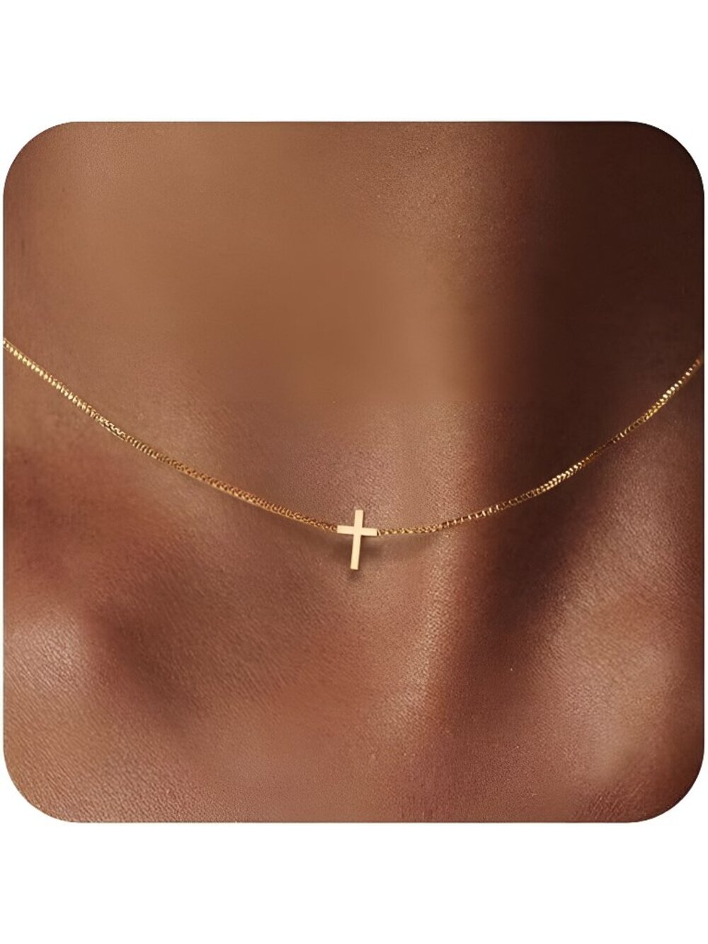 Cross Necklace for Women Dainty 14K Gold Silver Plated Small Cross Pendant